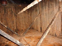 Rusty Bitumen / Galvanised Braithwaite Water Tank Lining - Before Treatment Rusty Bitumen / Galvanised Braithwaite Water Tank Lining - Before Treatment