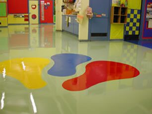 Floor after Custom Colour Resin Floor Treatment with Specially designed Graphics Floor after Custom Colour Resin Floor Treatment with Specially designed Graphics