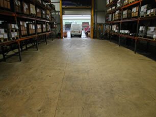 Warehouse Before Self Smoothin Resin Flooring Treatment Warehouse Before Self Smoothin Resin Flooring Treatment