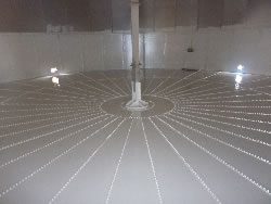 Completed diesel tank floor for Niugini Oil, Lae, Papua New Guinea