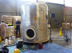 Refurbishment of stainless steel chemical process tank Refurbishment of stainless steel chemical process tank