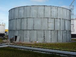 Bolted sectional diesel storage tank to be relined