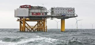 The Dong Energy Horn wind farm accomadation block SCGB to inspect & repair the water tanks (Photograph of accommodation block curtesy of Semco Maritime).