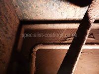 Hot well, hot water tank, extensive corrosion, craters & pitting