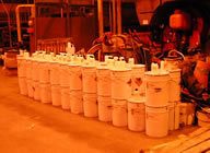 Some of the 1,500 kg of materials used for the lining of this tank. Some of the 1,500 kg of materials used for the lining of this tank.