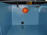 Water tanks after coating with a potable water approved epoxy resin lining Water tanks after coating with a potable water approved epoxy resin lining