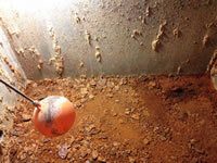 Galvanised water tanks in hotel attic – Before water tank lining treatment