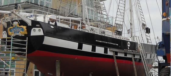 TS Royalist in Dry Dock