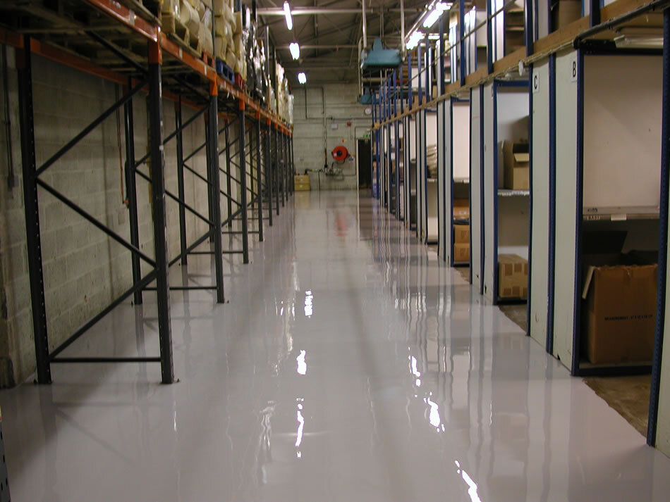 Warehouse After Self Smoothing Resin Flooring Treatment