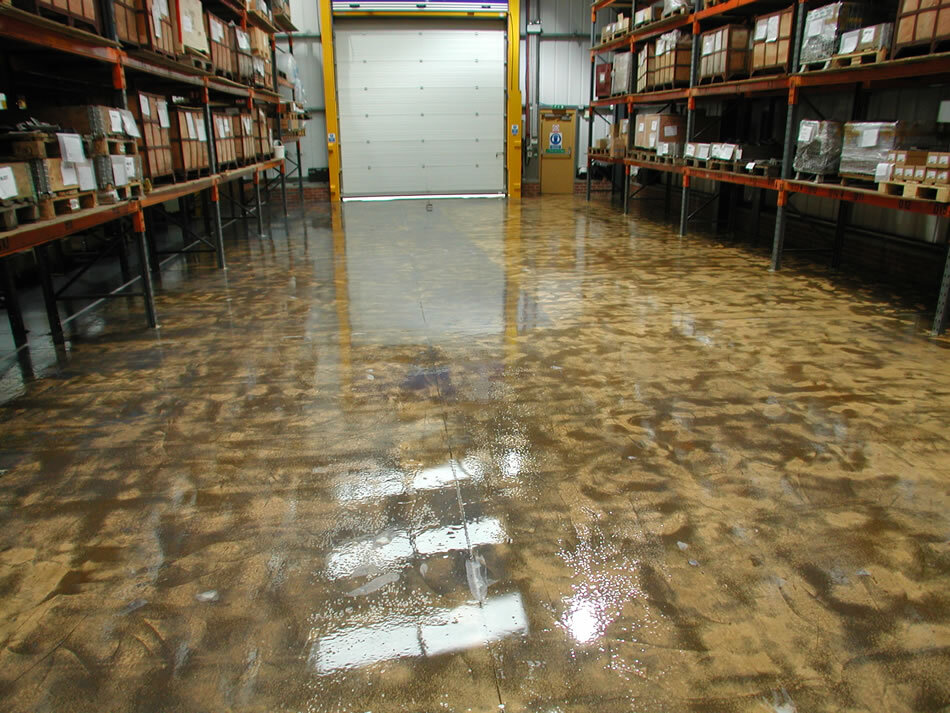 Warehouse Before Self Smoothing Resin Flooring Treatment